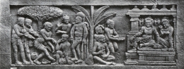 Relief-relief alat musik di Borobudur. Sumber: Kebudayaan. Kemdikbud