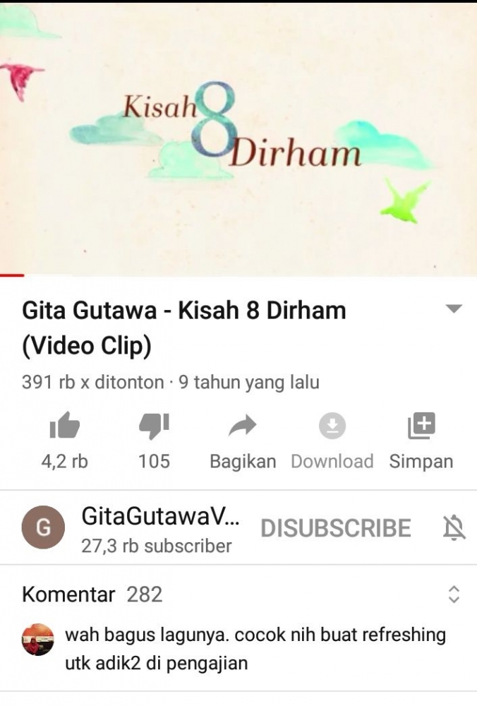 Tangkapan layar YouTube channel GitaGutawaVevo.