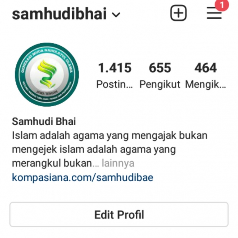 Tangkapan layar instagram samhudi
