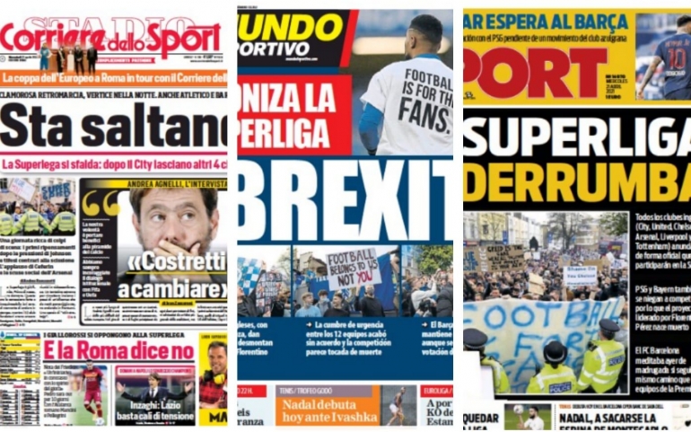 Headline media terkemuka Eropa menyusul kolapsnya ESL (Telegraph.co.uk)
