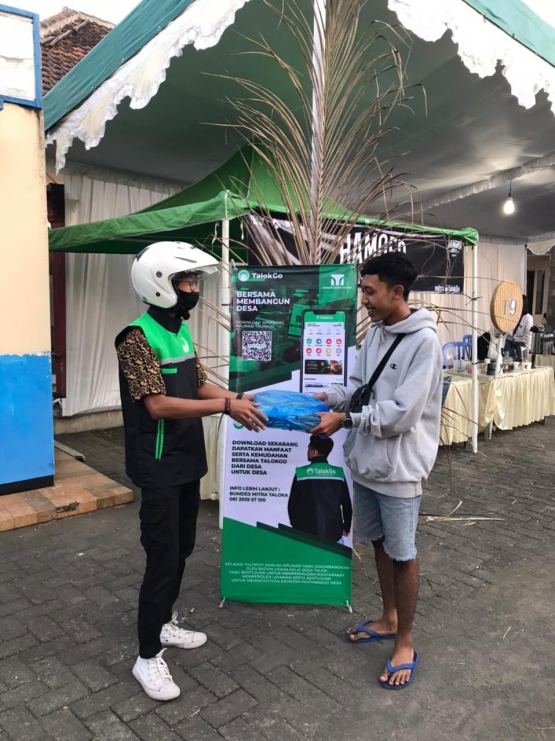 Tampilan driver pengantar pesan dari BUMDes Mitra Taloka (dok. pribadi)