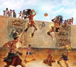 Playing Ball in Ancient Belize: 1,400-year-old, Ilustration maya ball game. Kredit foto: https://windynookprimary.org