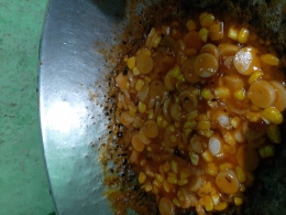 topping yang dimasak dengan sosis sebagai bahannya (sumber: dok.Pribadi)