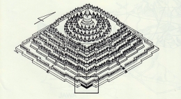 Sudut tenggara (tanda kotak)/Foto: Buku Rahasia di Kaki Borobudur