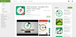 Aplikasi Qibla Compass (Google Play)