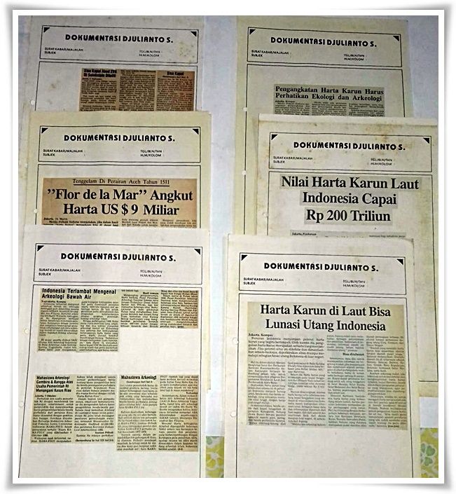 Kliping tentang harta karun laut masa 1980-an (Koleksi pribadi)