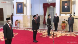 Pelantikan menteri baru Kabinet Indonesia Maju menandai reshuffle ke-6 yang dilakukan Presiden Joko Widodo (BPMI Setpres)