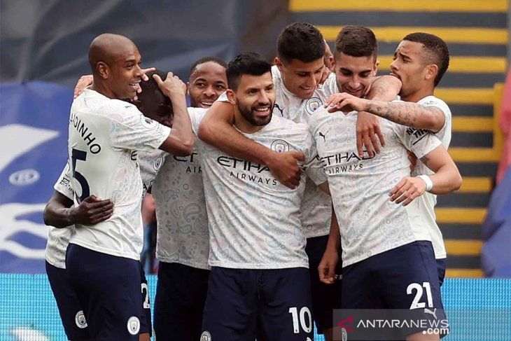 Manchester City mencatat kemenangan penting 2-0 atas Crystal Palace pada pekan ke 34 Liga Inggris. Foto: Catherine Ivill/Reuters via antaranews.com