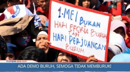 Demo para buruh peringati Hari Buruh Internasional  (foto: BMV Katedral Bogor) 