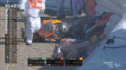 Marc Marquez alami crash kembali usai absen hampir setahun. Sumber : Moto GP