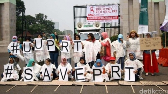 Ilustrasi aksi damai mendesak pengesahan RUU Perlindungan PRT. (Rachman Haryanto/detikcom)