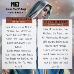 Doa Salam Maria dalam bahasa Tetun dan bahasa Dawan (foto: dokpri) 