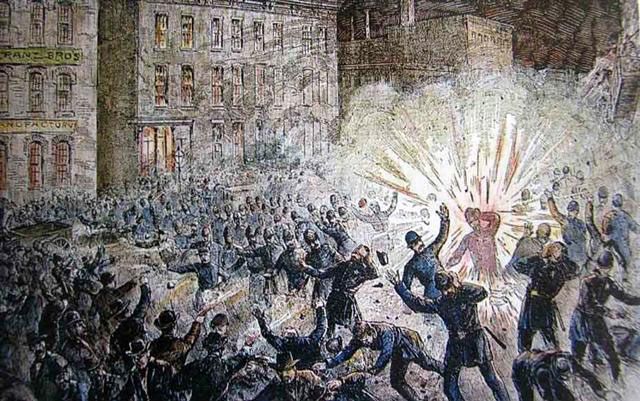 Ilustrasi protes buruh di Chicago tahun 1886 (Foto: Illinois Labour History Society)