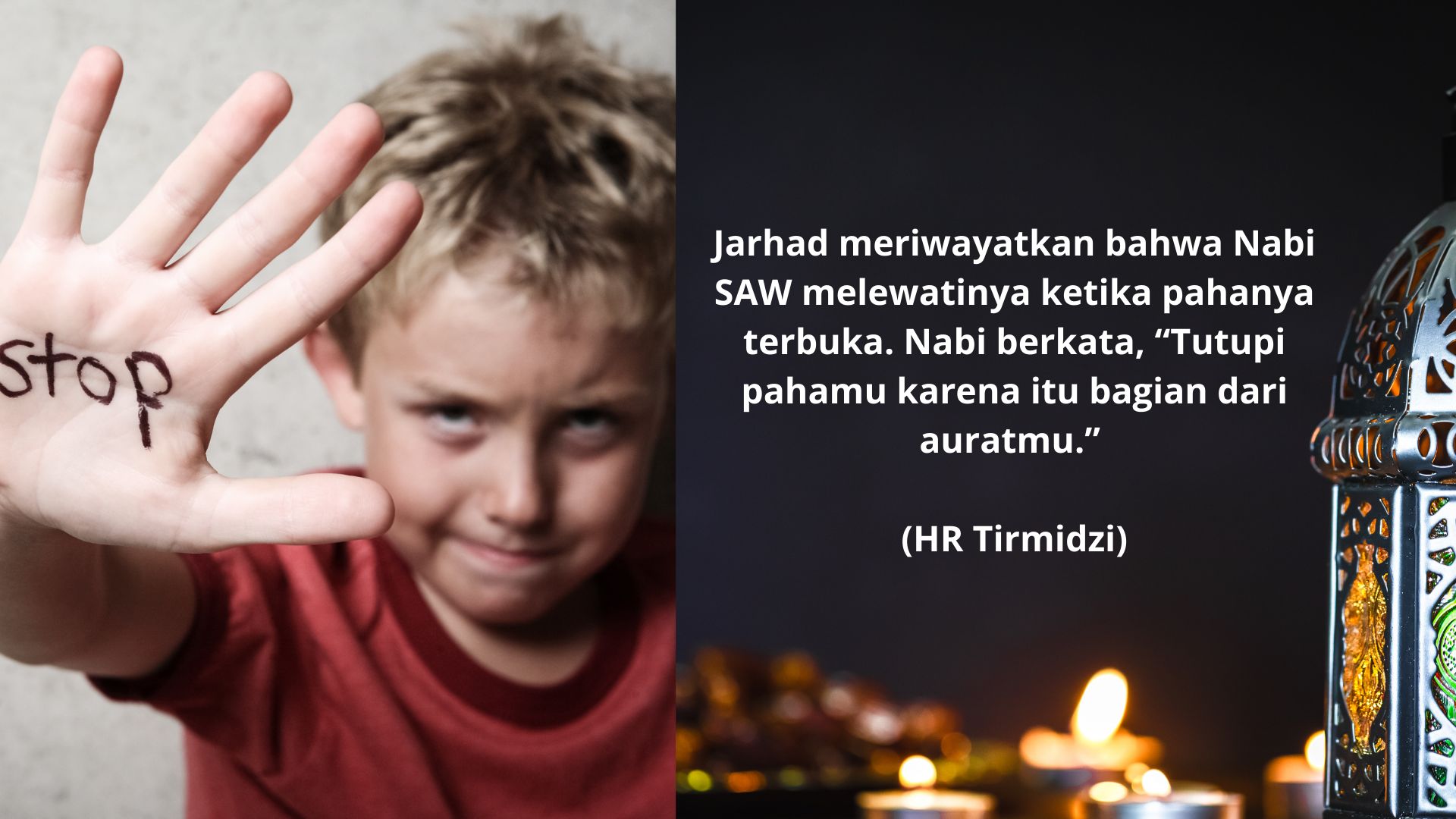 Hadis Rasulullah tentang teknik mencegah perilaku buruk. Diolah dari Canva