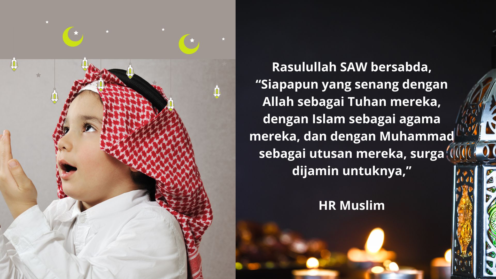 Hadis Rasulullah tentang teknik motivasi meningkatkan rasa percaya diri. Diolah dari Canva