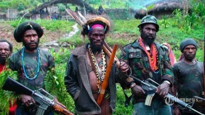 Ilustrasi Kelompok Kriminal Bersenjata (KKB) di Papua, (source: Tribunnews.com)
