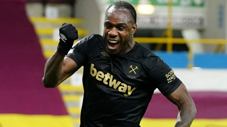 MichailAntonio mencetak dua gol untuk kemenangan West Ham United atas tuan rumah Burnley (Foto Skysports)