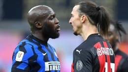 Ibrahimovic dan Lukaku yang terlibat cekcok. Sumber: REUTERS/Daniele Mascolo
