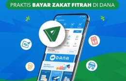 Ilustrasi Fitur membayar zakat fitrah lewat aplikasi DANA.(Twitter DANA)/via money.kompas.com
