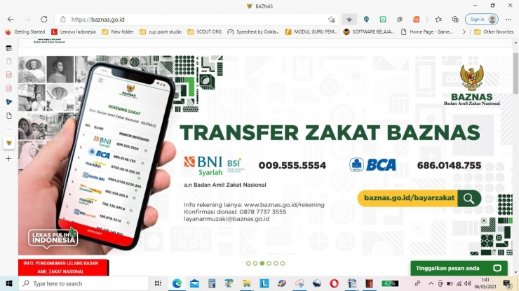 Pembayaran Zakat Online Melalui Baznas (Sumber foto: https://baznas.go.id )