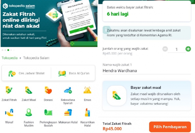 Membayar zakat semudah belanja online | dok. pribadi.