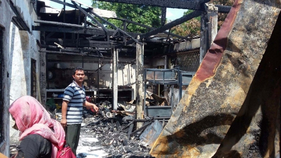 Bangunan panti asuhan yang terbakar habis (Foto: dokumentasi Bernas Bogor)