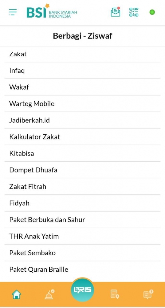 Tangkapan layar mobile banking BSI (Sumber: Dokumen Pribadi)