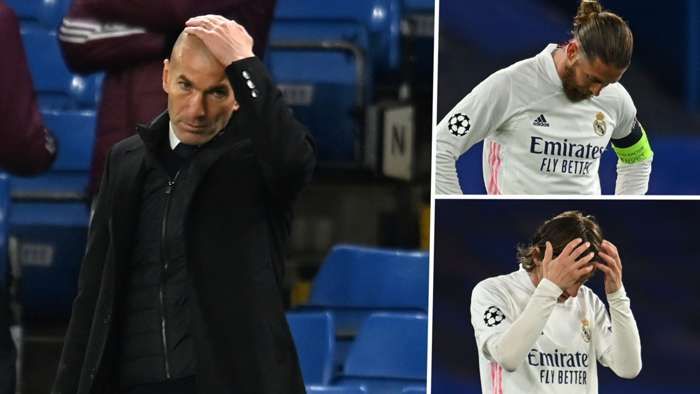Real Madrid gagal capai final Liga Champions setelah disingkirkan Chelsea dengan agregat skor 3-1. Sumber foto: Getty Images via Goal.com