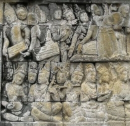 Alat musik pada relief Candi Borobudur. Doc takaitu.id