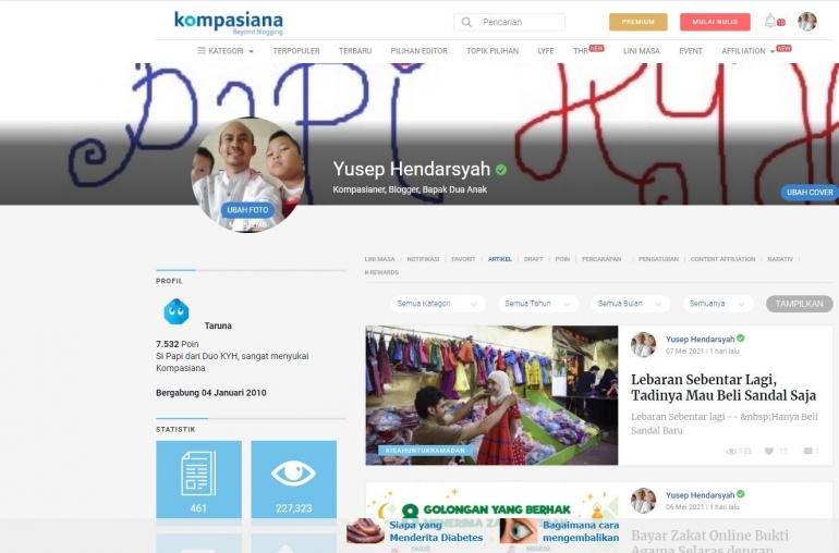 ini profile ku di kompasiana, Dokpri