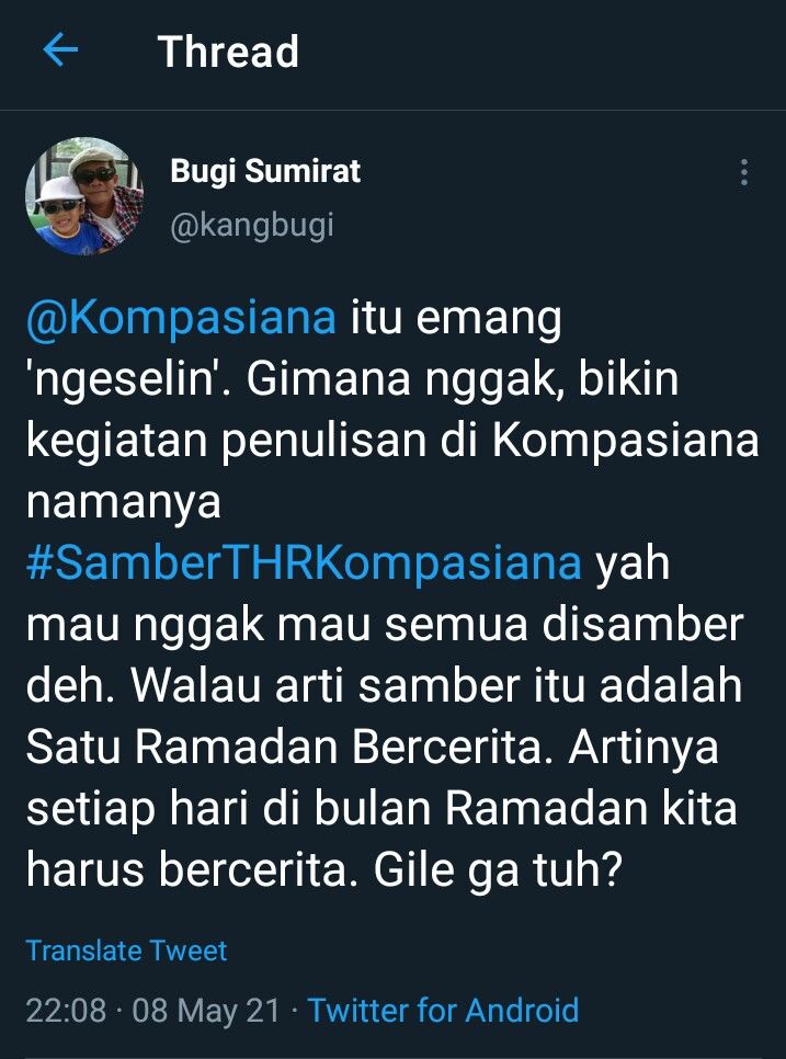 Cuitan pertama samber (dok: pribadi)