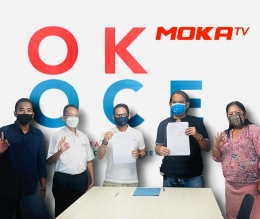 Penandatanganan Kerjasama OK OCE bersama MOKA TV di Mall Pelayanan Publik DKI Jakarta, Mei 2021-dokpri