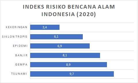 Sumber : Indeks Risiko Bencana Alam Indonesia (2020) statista 2019 diakses dari databoks katadata