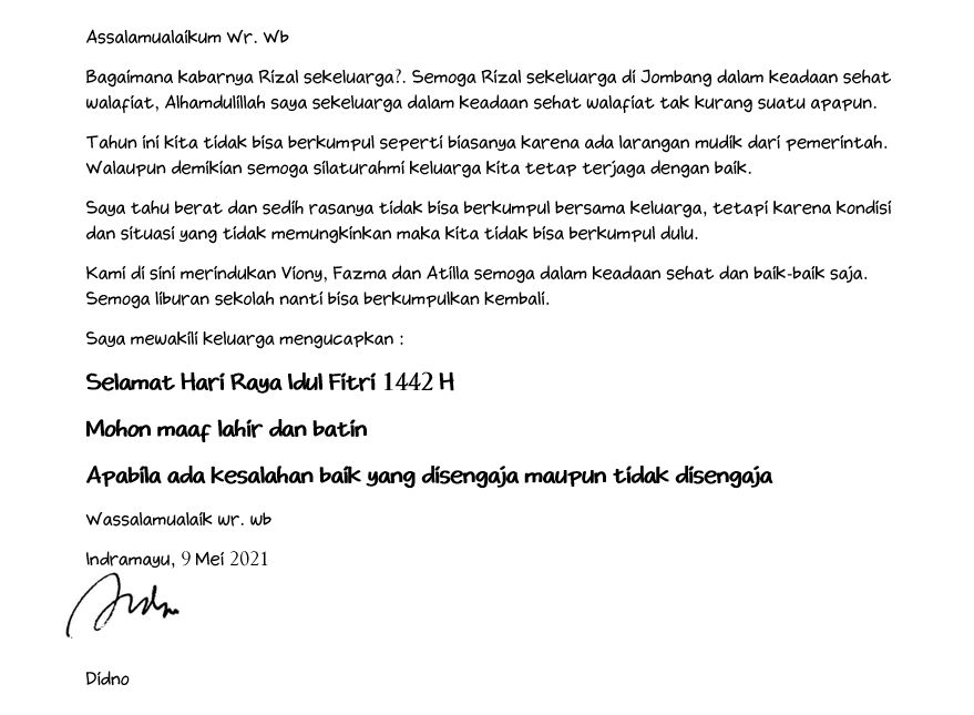 Surat untuk saudara (Dok. Pribadi)