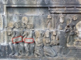 Alat musik gendang di relief Candi Borobudur (Dok. Pribadi)