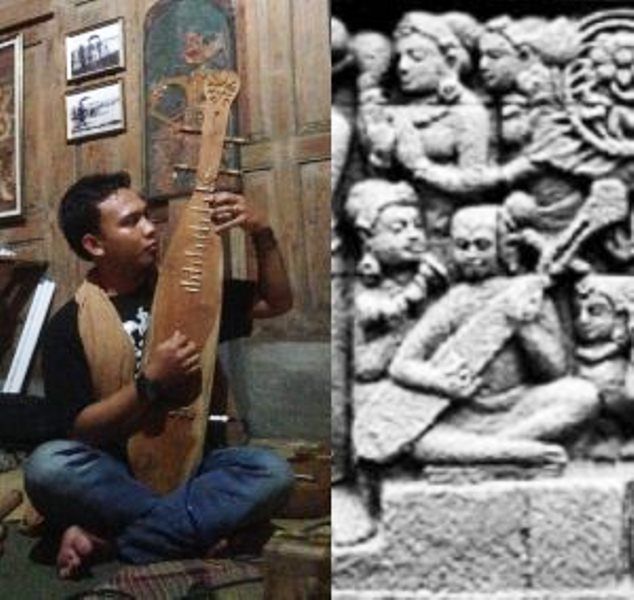 Replikasi alat musik dari Relief Borobudur ! japungnusantara.org