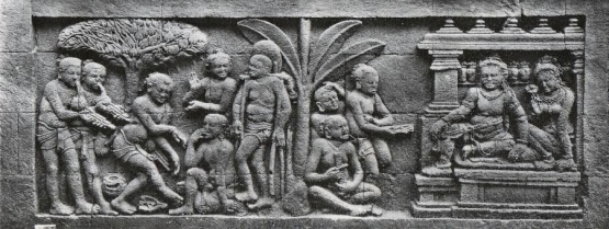 Ilustrasi relief yang ada di Candi Borobudur (sumber: kebudayaan.kemdikbud.go.id)