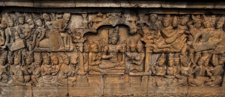 Relief alat musik di Candi Borobudur ( jatengtravel.com )
