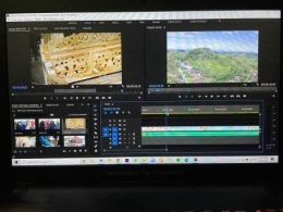 Proses editing video profil desa Tumpakrejo| Dokpri