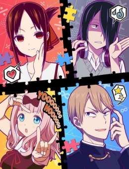 Kaguya, Yu, Miyuki, dan Chika aktif di OSIS (sumber gambar:A1 Pictures via KaoriNusantara)