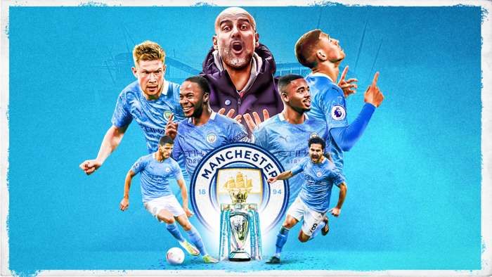 Manchester City berhasil memastikan diri meraih trofi Liga Inggris. Sumber foto: Getty Images via Goal.com