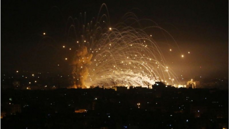 Langit Palestina-Israel di malam hari. Sumber : Getty Images/BBC
