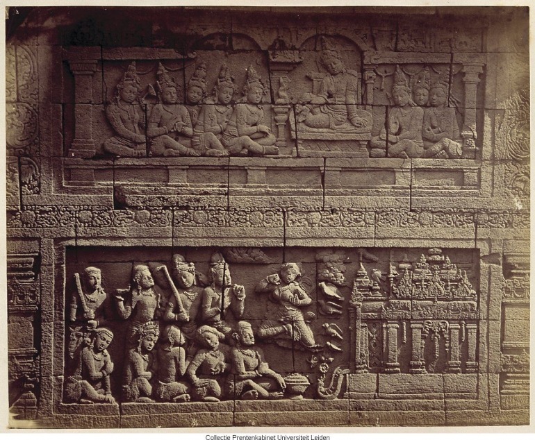 salah satu relief Candi Borobudur| Prentenkabinet Leiden