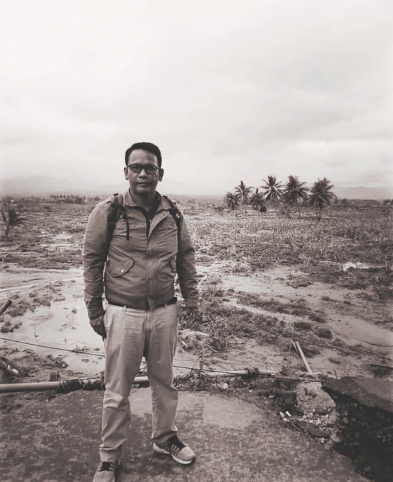 Kenangan almarhum saat di lokasi liquiifaksi Jono Oge Sulteng pasca gempa dasyat 2018. Doc Birgaldo Sinaga