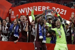 Leicester City juara Piala FA 2021. Sumber: AFP/KIRSTY WIGGLESWORTH