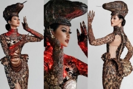 Ayu Maulida Dalam Balutan Kostum Nasional Komodo dalam Miss Universe 2020. Sumber Antaranews.com