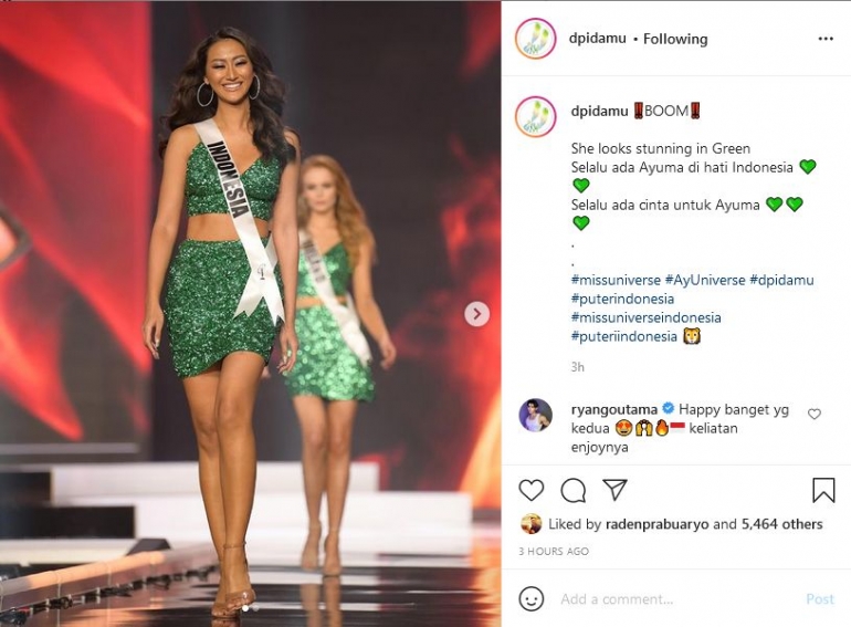 Indonesia bangga dengan Ayuma yang pekerja keras, tahan banting, ceria, ramah, dan mau mendengarkan saran. Hanya saja belum rejeki. - Instagram DPIDAMU