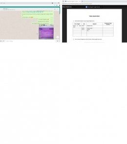 Gambar 5: Petunjuk pengerjaan tugas melalui WA grup dan Google Classroom-Sumber: Dokumentasi Pribadi