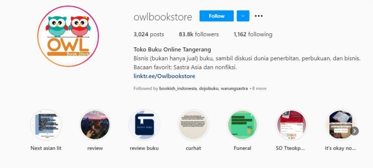 Toko buku Owl Bookstore. | dokpri