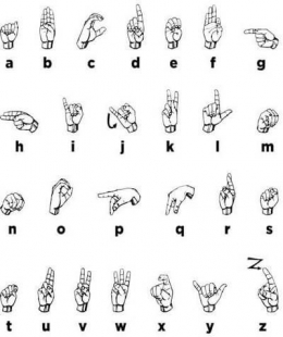 Panduan isyarat huruf dalam ASL. (Disabled World)